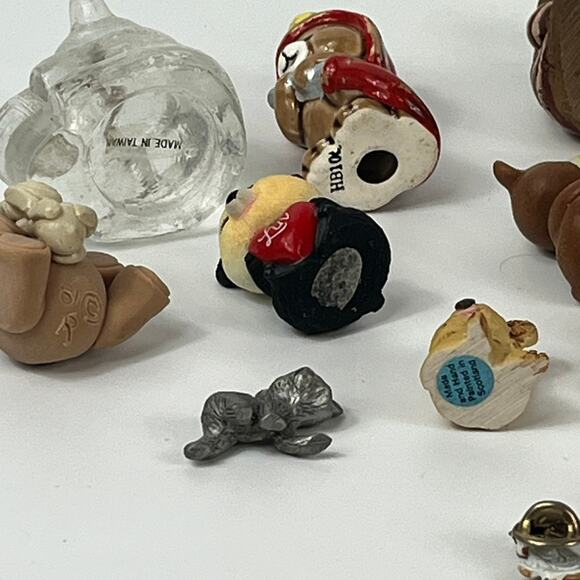 Miniature Teddy Bear Figurine Lot Bundle Glass Clay Porcelain Handmade Signed - Picture 7 of 10